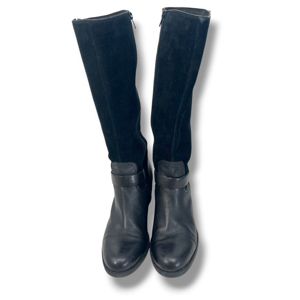 CLARKS Knee High Leather & Suede Boots 10M Equestrian  Professional Classic